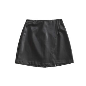 NWT A&F Vegan Leather Wrap-Front Mini Skort
